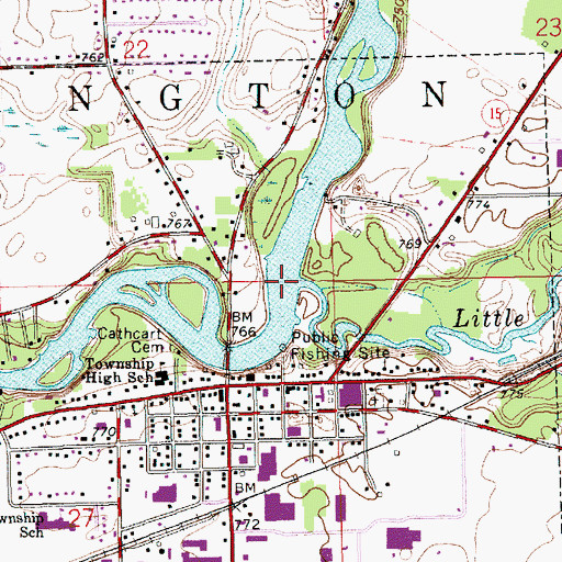 Topographic Map of Little Elkhart River, IN