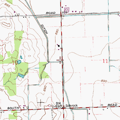 Topographic Map of Little Elkhart River Ditch, IN