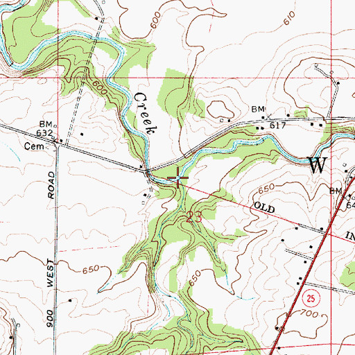 Topographic Map of Little Flint Creek, IN