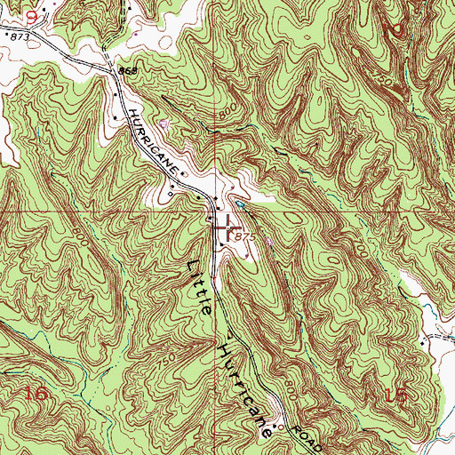 Topographic Map of Little Hurricane Hill, IN