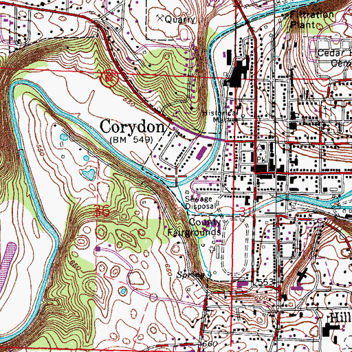 Topographic Map of Little Indian Creek, IN