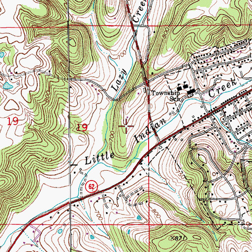 Topographic Map of Little Indian Creek, IN