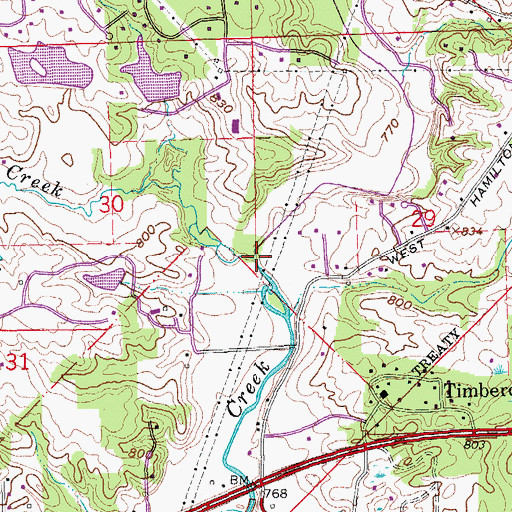 Topographic Map of Little Indian Creek, IN