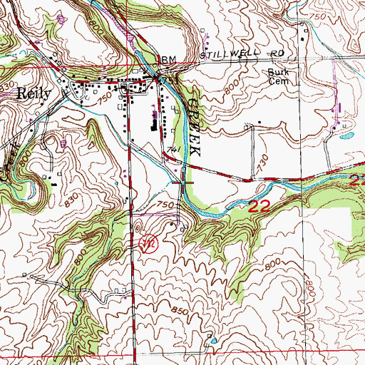Topographic Map of Little Indian Creek, OH