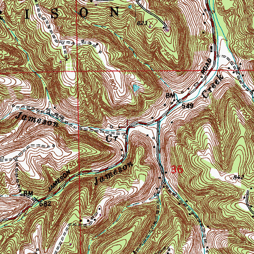 Topographic Map of Little Jameson Creek, IN