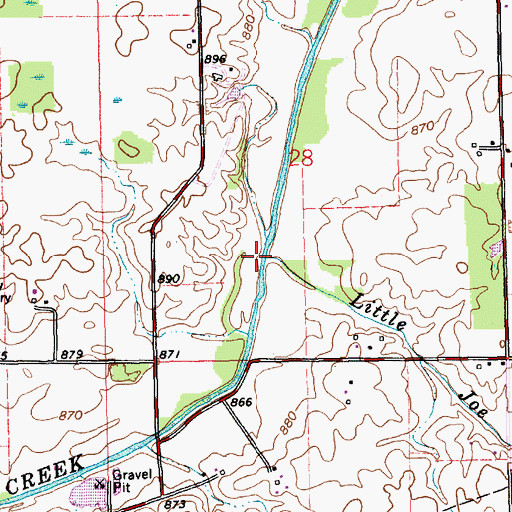 Topographic Map of Little Joe Creek, IN