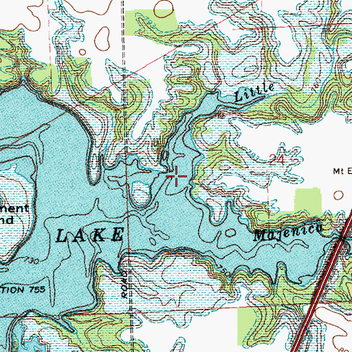 Topographic Map of Little Majenica Creek, IN