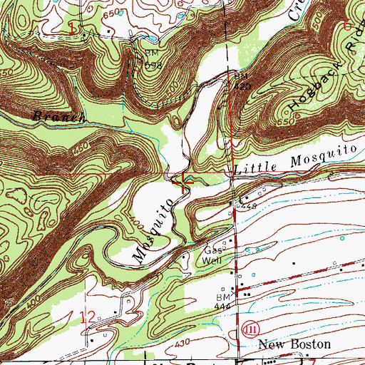 Topographic Map of Little Mosquito Creek, IN