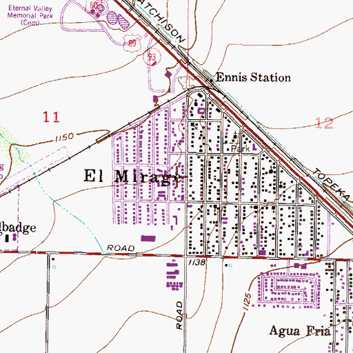 Topographic Map of El Mirage, AZ
