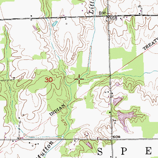 Topographic Map of Little Mutton Creek, IN