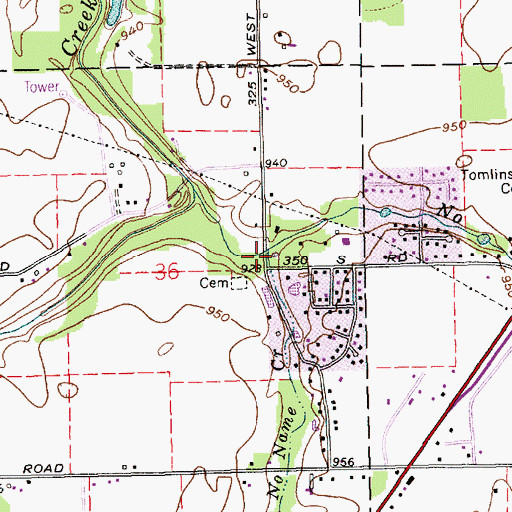Topographic Map of Little No Name Creek, IN