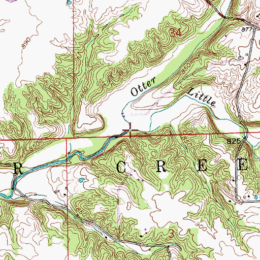 Topographic Map of Little Otter Creek, IN