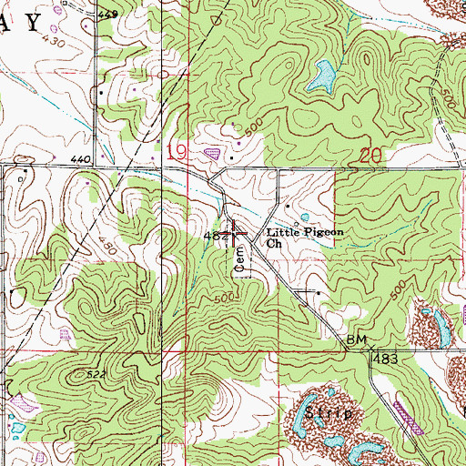 Topographic Map of Little Pigeon Church, IN