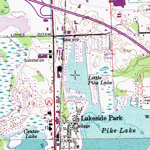 Topographic Map of Little Pike Lake, IN
