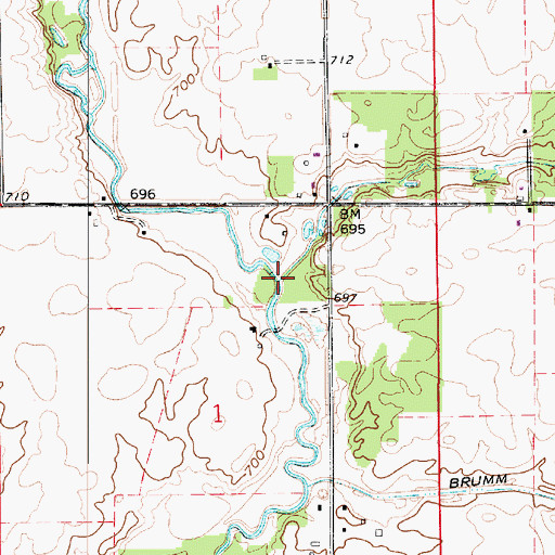 Topographic Map of Little Pine Creek, IN