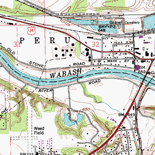Topographic Map of Little Pipe Creek, IN