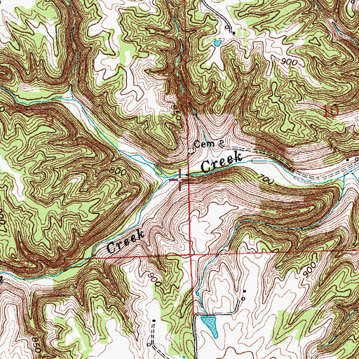 Topographic Map of Little Raccoon Creek, IN
