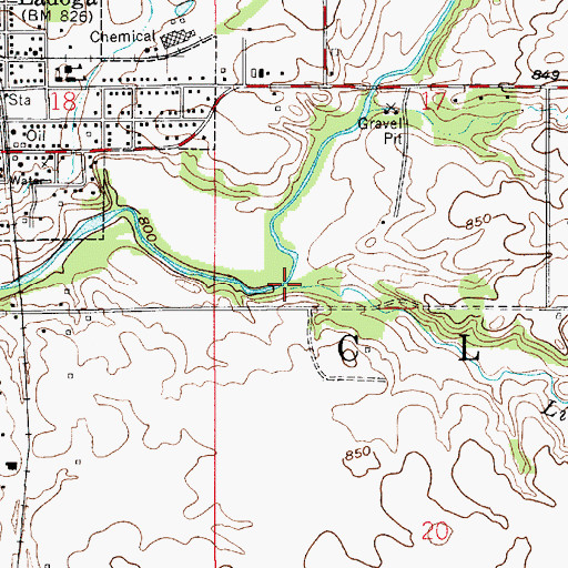 Topographic Map of Little Raccoon Creek, IN