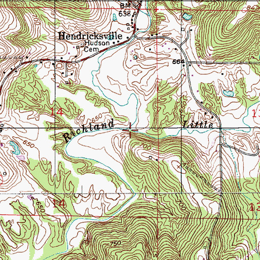 Topographic Map of Little Richland Creek, IN