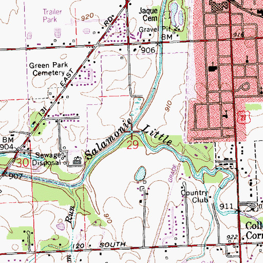Topographic Map of Little Salamonie River, IN