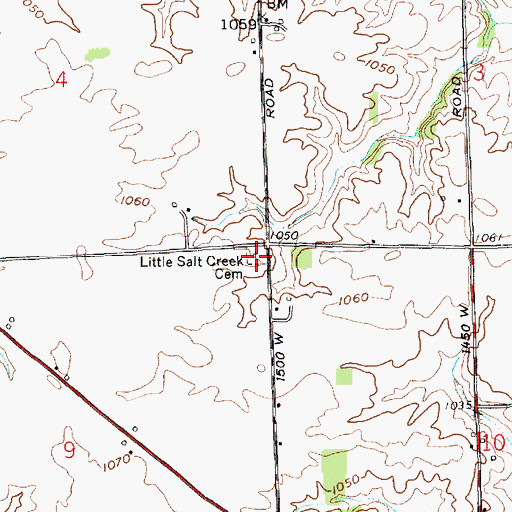 Topographic Map of Little Salt Creek Cemetery, IN