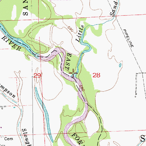 Topographic Map of Little Sand Creek, IN