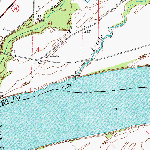 Topographic Map of Little Sandy Creek, IN