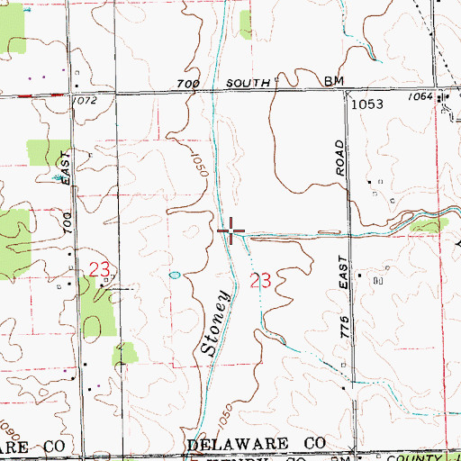 Topographic Map of Little Stoney Creek, IN