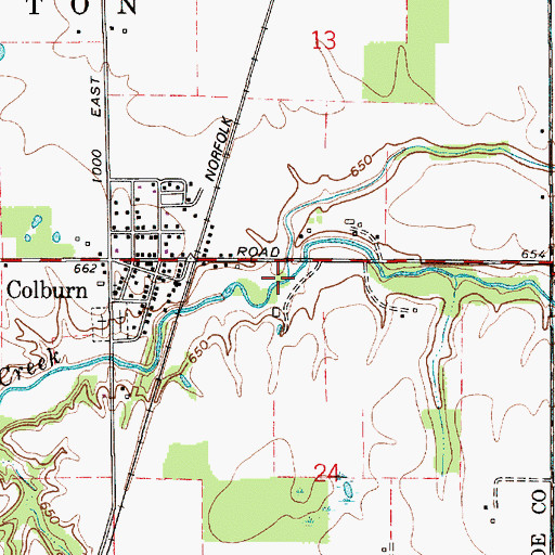 Topographic Map of Little Sugar Creek, IN