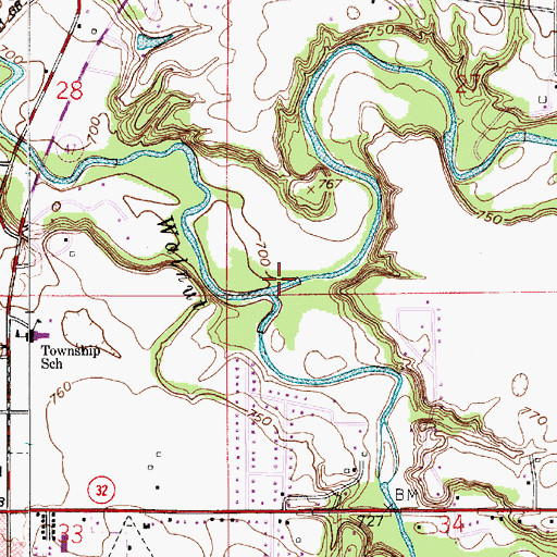 Topographic Map of Little Sugar Creek, IN