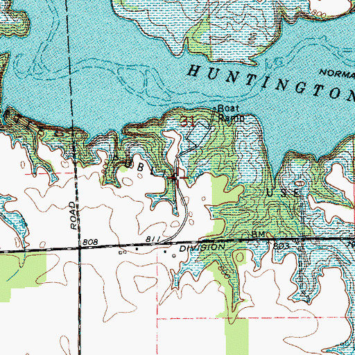 Topographic Map of Little Turtle State Recreation Area, IN