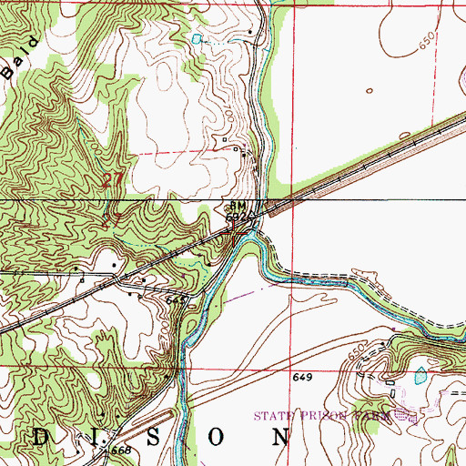 Topographic Map of Little Walnut Creek, IN