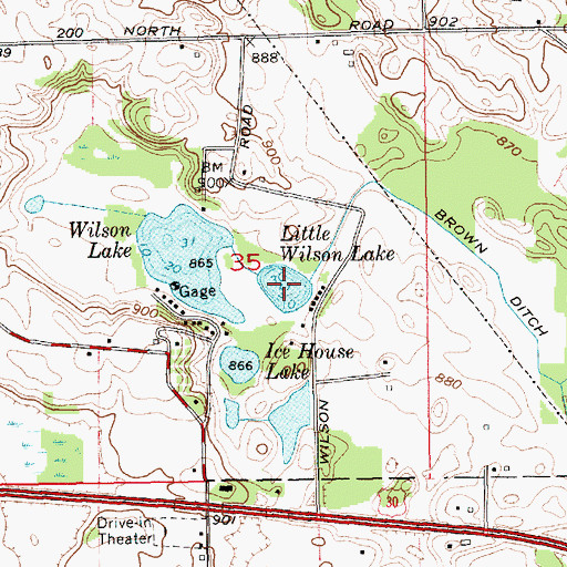 Topographic Map of Little Wilson Lake, IN