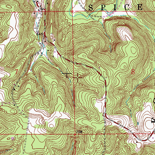 Topographic Map of Little York Cemetery, IN