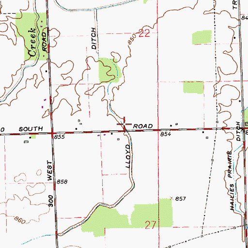 Topographic Map of Lloyd Ditch, IN