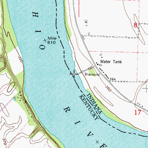 Topographic Map of Lock and Dam Number 48, IN