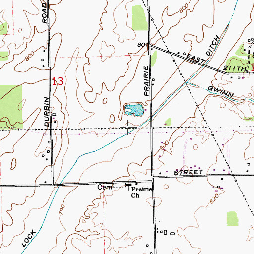 Topographic Map of Lock Ditch, IN