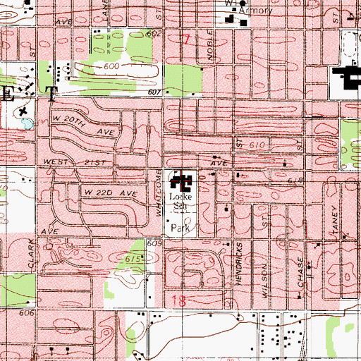 Topographic Map of Alain L Locke Elementary School, IN