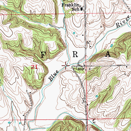 Topographic Map of Lockwood Branch, IN