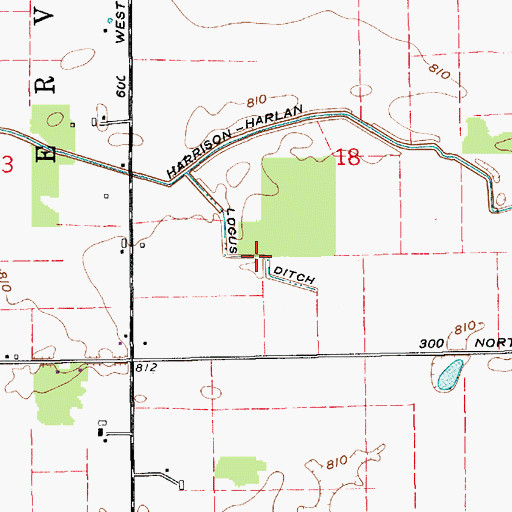 Topographic Map of Locus Ditch, IN