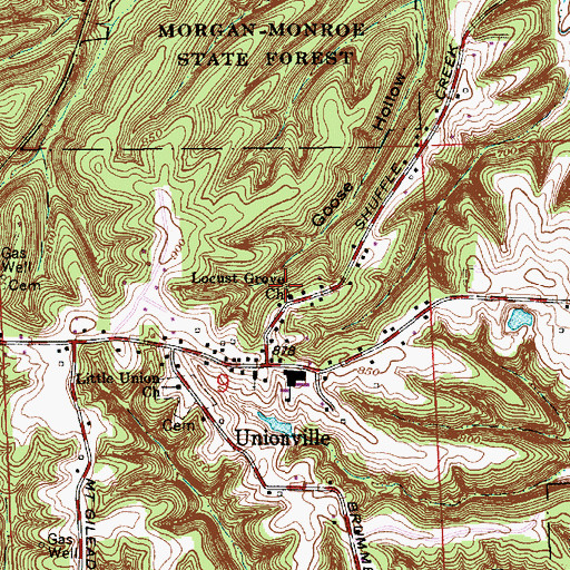 Topographic Map of Locust Grove Church, IN