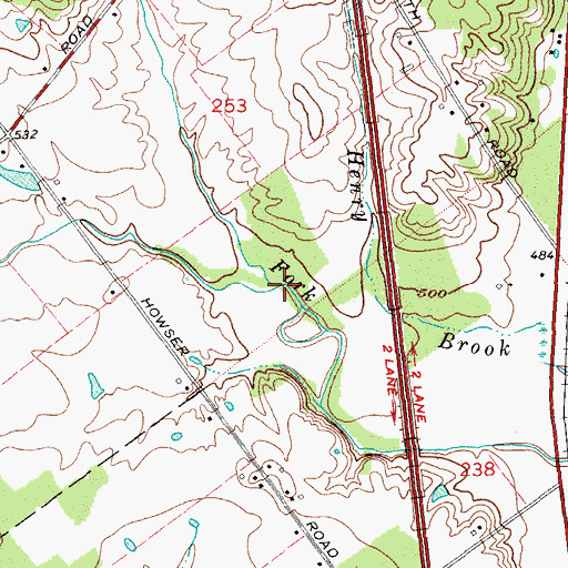 Topographic Map of Lodge Creek, IN