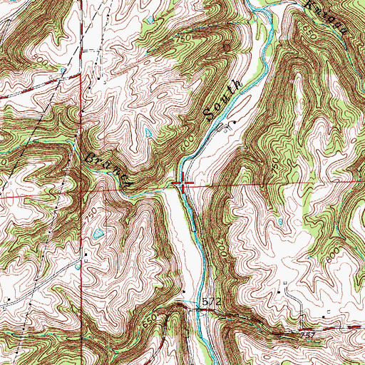 Topographic Map of Logson Branch, IN