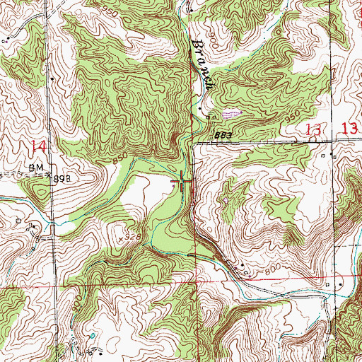 Topographic Map of Long Branch, IN