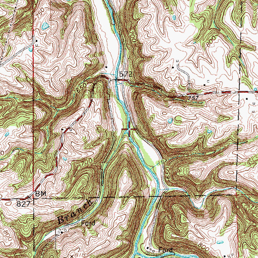 Topographic Map of Long Branch, IN