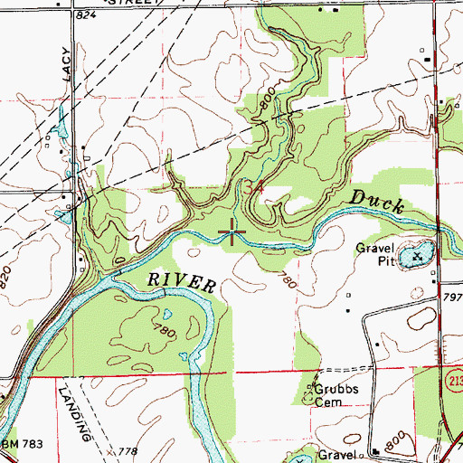 Topographic Map of Long Branch, IN