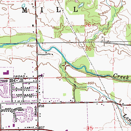 Topographic Map of Long Branch, IN