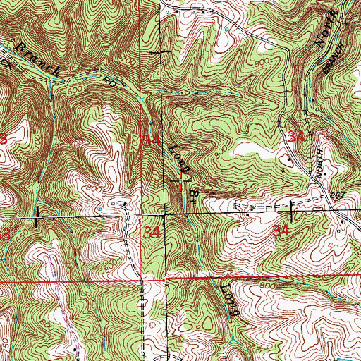 Topographic Map of Long Branch, IN