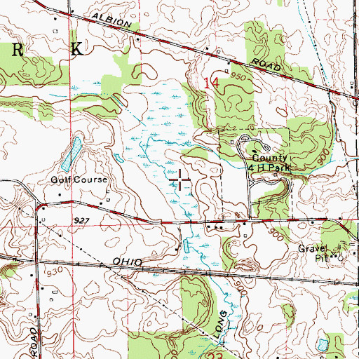 Topographic Map of Long Ditch, IN