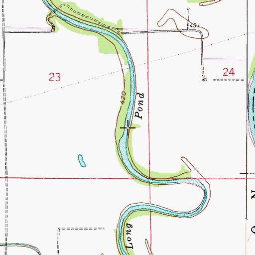 Topographic Map of Long Pond, IN